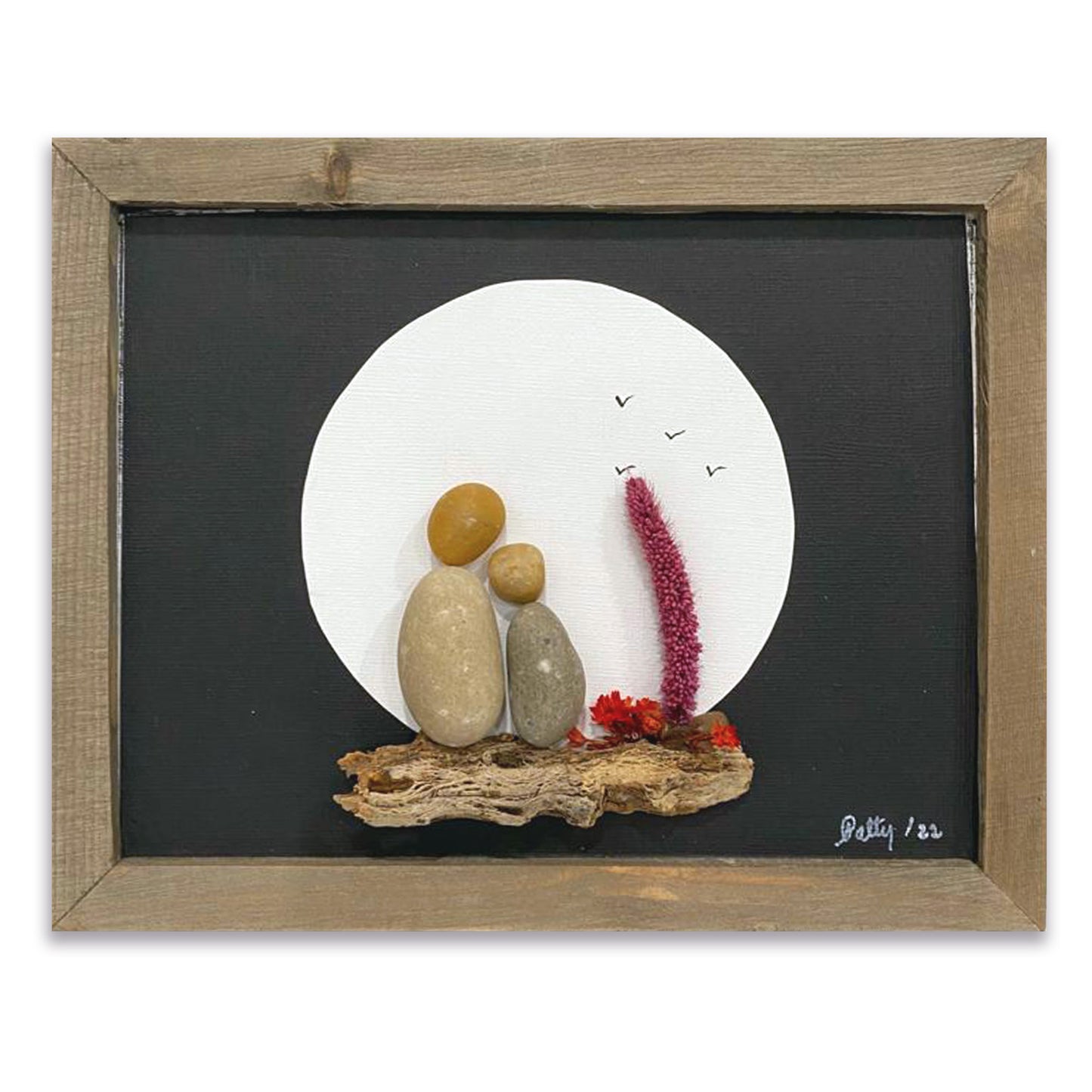 PEBBLE ART / TOGETHER / 8"x10" / RUSTIC